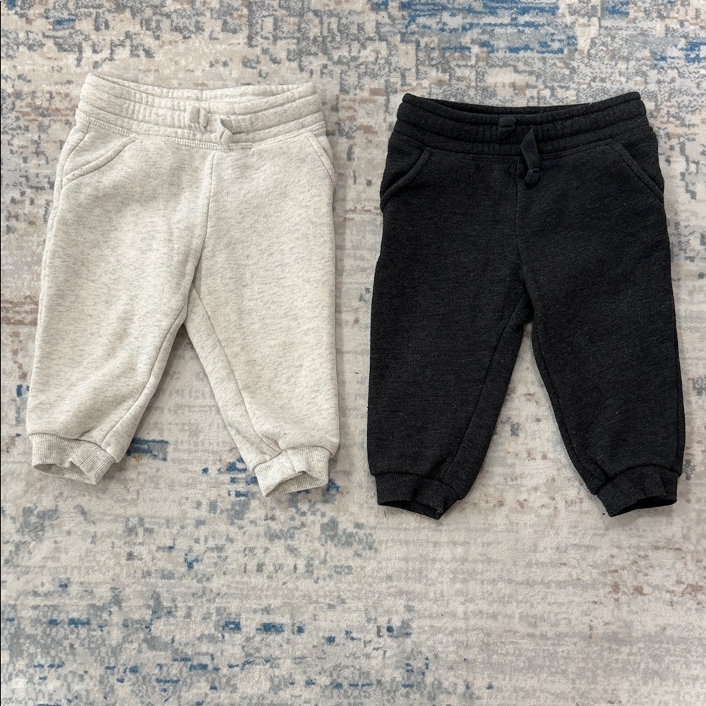 Kids Cozy Jogger Pants - Dark Gray and Light Gray